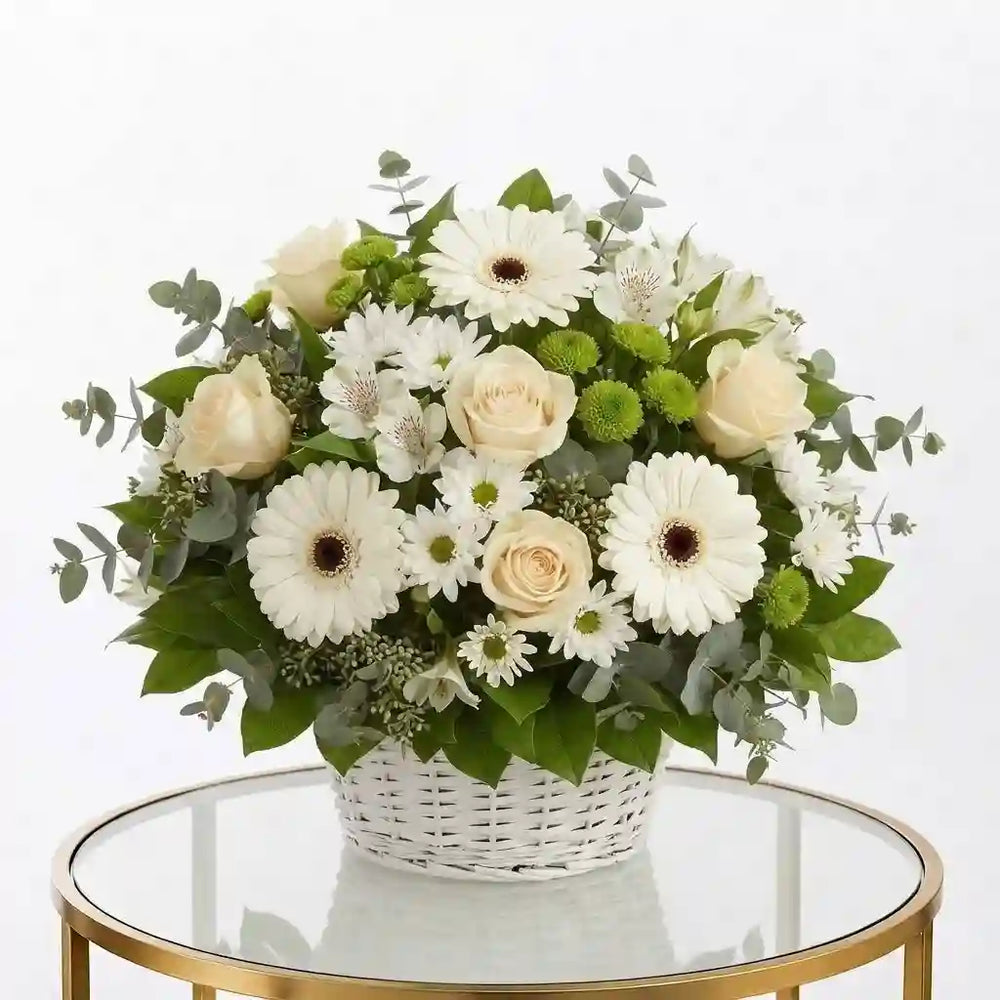 Cesta en Blancos y Verdes